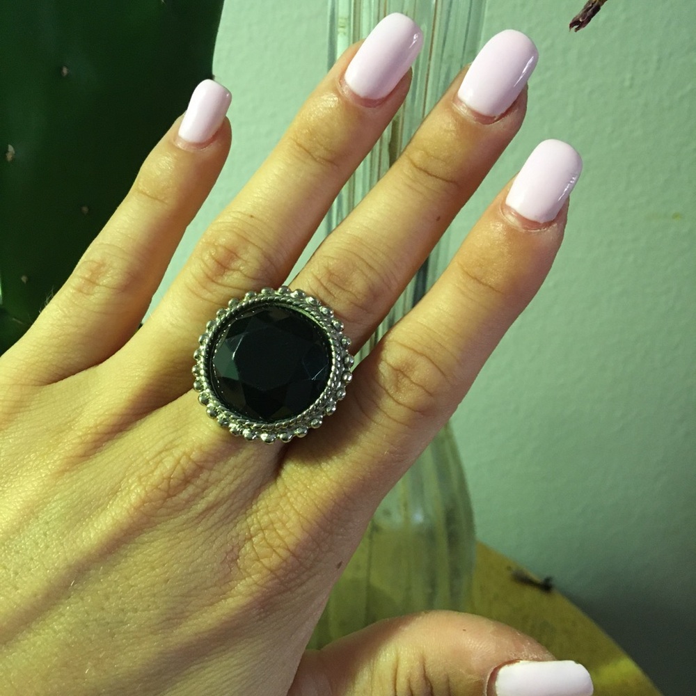 Black stud ring